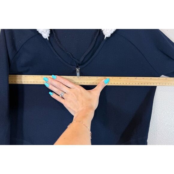 P.J. Salvage Sherpa Trim Zip-Up Hoodie Sweatshirt Women's Medium - Picture 9 of 10